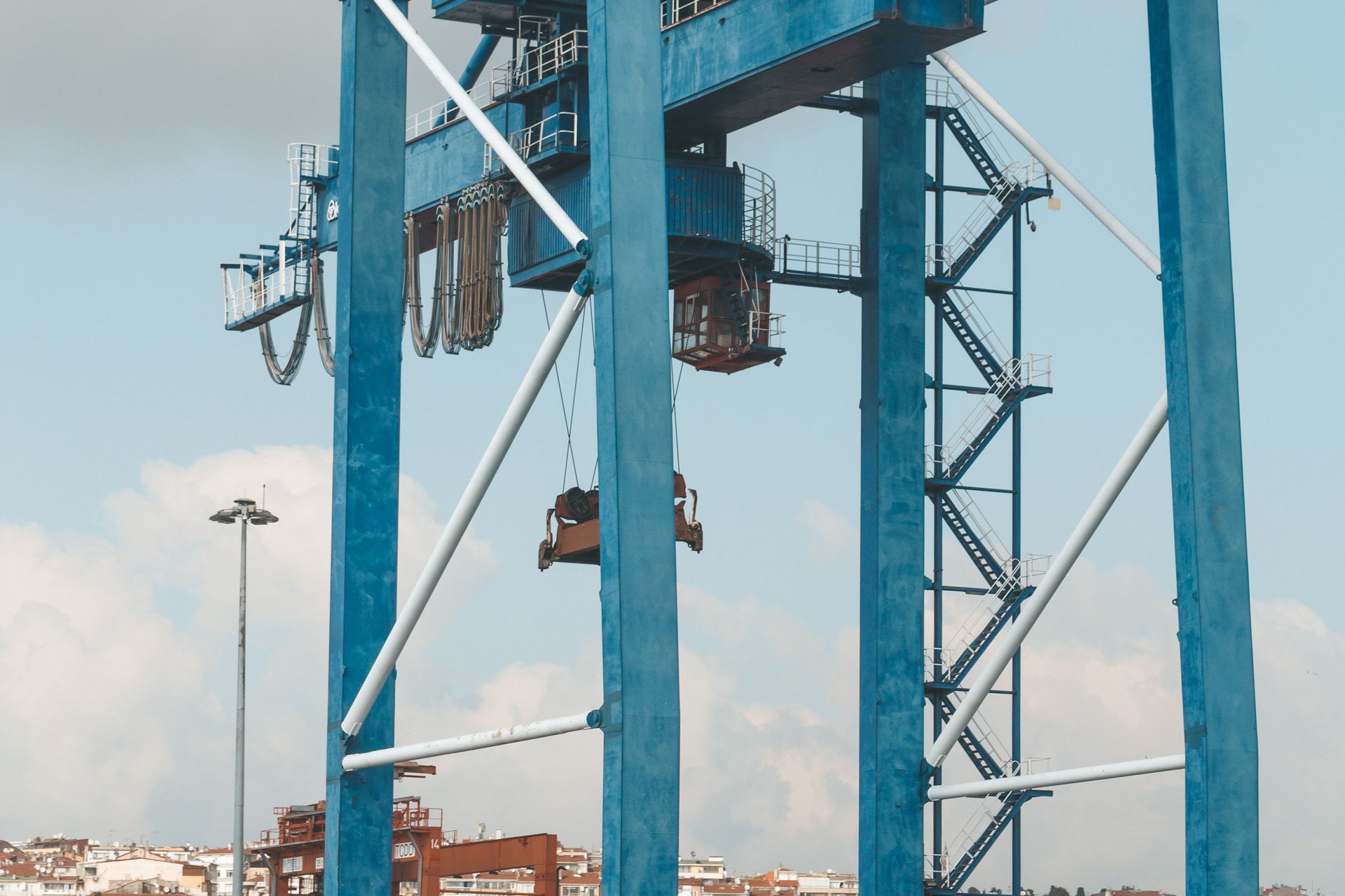 Heavy industrial crane at a port